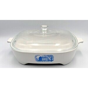 Corning Browning Skillet MW-A-10 made for Amana Microwave w/ Pyrex lid P10-0-1